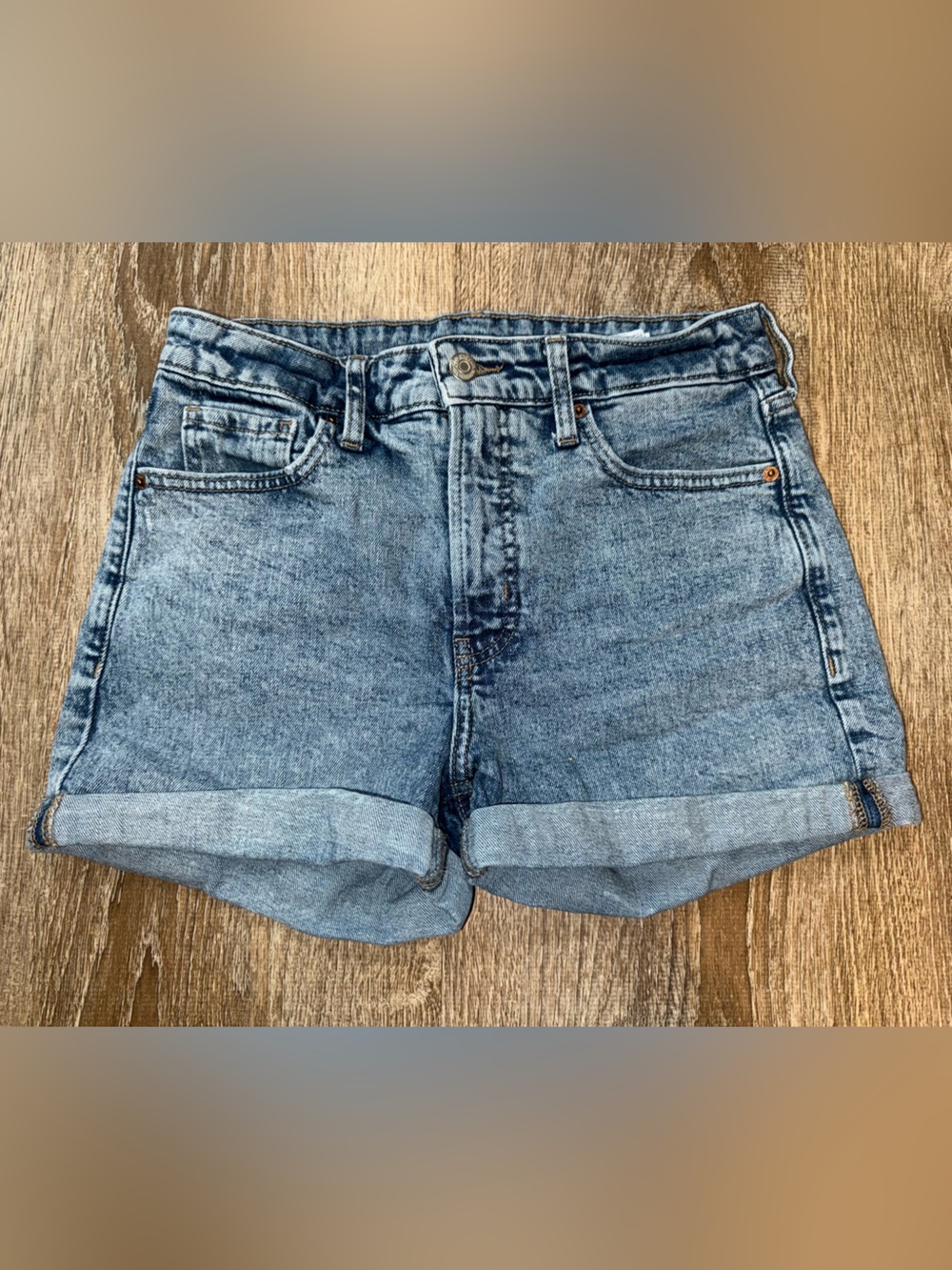 Old Navy Light Blue Rolled Cuff Denim Shorts